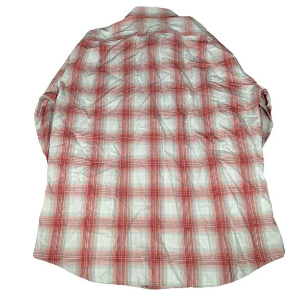 Eddie Bauer Travex Classic Fit Men’s L Red Gray Plaid Long Sleeve Button Down - Picture 3 of 6